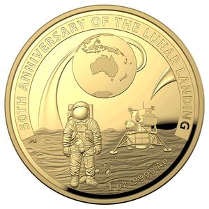 Australia / Gold Ounce 2019 Moon Landing, Domed - obverse photo