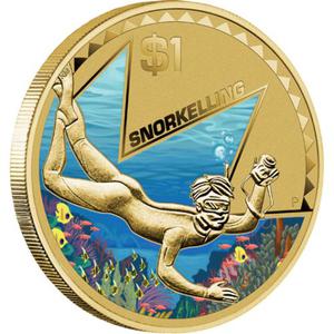Australia / One Dollar 2013 Snorkelling - reverse photo
