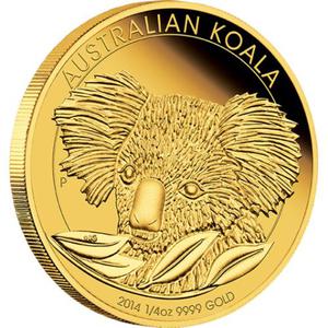 Australia / Gold Quarter Ounce 2014 Australian Koala - reverse photo