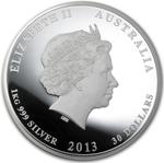 Australia / Silver Kilo 2013 Year of the Snake / Coloured Reverse - obverse photo