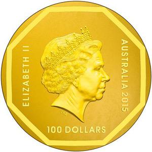 Australia / Gold Ounce 2015 Road Sign - Emu - obverse photo