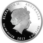 Australia / Silver Five Ounces 2013 Year of the Snake, Perth Mint / Proof - obverse photo