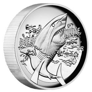 Australia / Silver Ounce 2015 Great White Shark - reverse photo