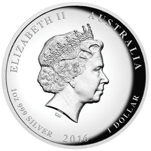 Australia / Silver Ounce 2016 Year of the Monkey, High Relief - obverse photo