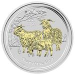 Australia / Silver Ounce 2015 Year of the Goat / Gilded Reverse - reverse photo