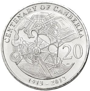Australia / Twenty Cents 2013 Centenary of Canberra - reverse photo