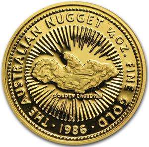 Australia / Gold Quarter Ounce 1986 Australian Nugget - Golden Eagle - reverse photo