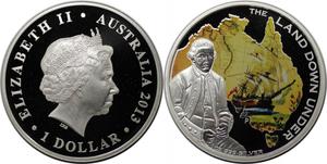 Australia / Silver Ounce 2013 The Land Down Under - Captain James Cook - obverse photo