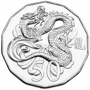 Australia / Fifty Cents 2012 Year of the Dragon - reverse photo