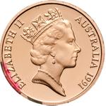 Australia / One Cent 1991 (mint sets only) / Proof FDC - obverse photo