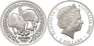 Australia / Silver Ounce 2000 Sydney Olympics - Emu - obverse photo
