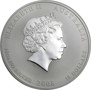 Australia / Silver Ten Ounces 2008 Year of the Mouse - obverse photo