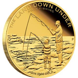 Australia / Gold Quarter Ounce 2014 Rock Fishing - reverse photo
