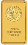Australia / Gold Five Grams Perth Mint Kangaroo Bar - reverse photo