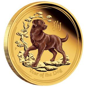 Australia / Gold Ounce 2018 Year of the Dog - Coloured - reverse photo
