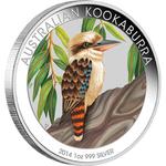 Australia / Silver Ounce 2014 Australian Kookaburra, Bullion / Coloured Reverse - reverse photo