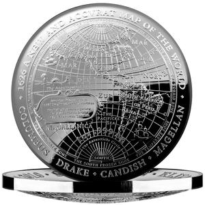 Australia / Silver Ounce 2019 A new Map of the World - 1626 - reverse photo