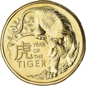 Australia / One Dollar 2022 Year of the Tiger, RAM - reverse photo