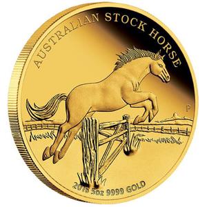 Australia / Gold Five Ounces 2016 Australian Stock Horse - reverse photo