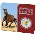 Silver Ounce 2014 Year of the Horse, Gilded: Photo Coin, Australia, Silver Ounc 2014 Year of the Horse / thumbnail