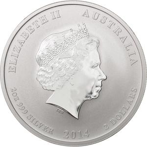 Australia / Silver Two Ounces 2014 Year of the Horse - reverse photo