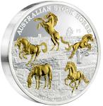 Silver Five Ounces 2017 Australian Stock Horse: Photo Coin, Australia, Silver Five Ounces 2017 Australian Stock Horse / thumbnail