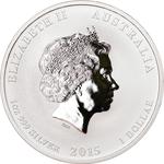 Australia / Silver Five Ounces 2015 Year of the Goat / Lion Privy Mark - obverse photo