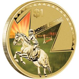 Australia / One Dollar 2013 Horse Riding - reverse photo