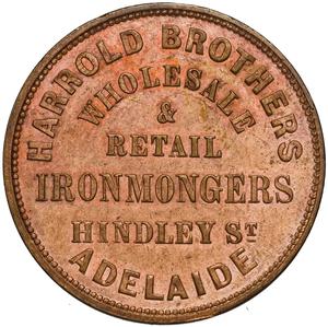Australia / 1858 Adelaide Harrold Bros Penny Token - obverse photo