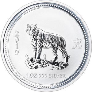 Australia / Silver Ounce 2010 Year of the Tiger, Second Design - reverse photo