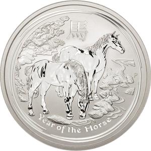 Australia / Silver Five Ounces 2014 Year of the Horse - obverse photo