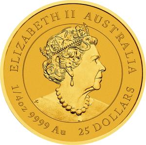 Australia / Gold Quarter Ounce 2022 White Bellied Sea Eagle - obverse photo