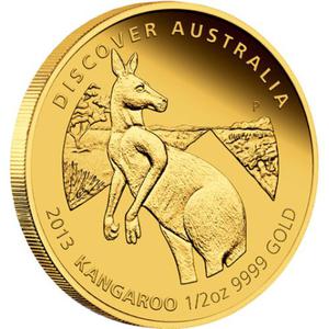 Australia / Gold Half Ounce 2013 Discover Australia - Kangaroo - reverse photo