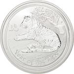 Silver Ounce 2010 Year of the Tiger: Photo Coin, Australia, Elizabeth II Dollar - 2010 - Silver / thumbnail