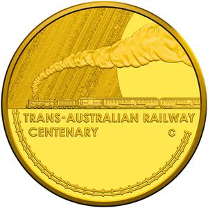 Australia / Gold Tenth-Ounce 2017 Trans-Australian Railway - reverse photo
