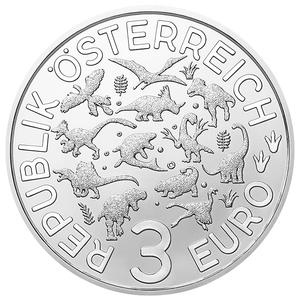 Austria / Three Euro 2020 Mosasaurus - obverse photo