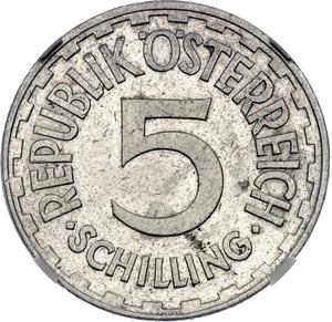 Austria / Five Schilling 1957 - reverse photo
