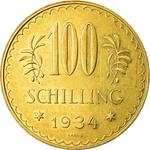Austria / One Hundred Schilling 1934 - reverse photo