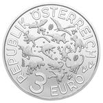 Three Euro 2019 Spinosaurus: Photo Coin, Austria, Silver Half Ounce 2019 Spinosaurus / thumbnail