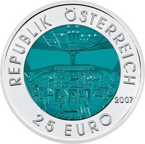 Austria / Twenty-five Euro 2007 Austrian Aviation - reverse photo