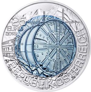 Austria / Twenty-five Euro 2013 Tunnel Construction - reverse photo