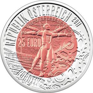 Austria / Twenty-five Euro 2011 Robotics - reverse photo