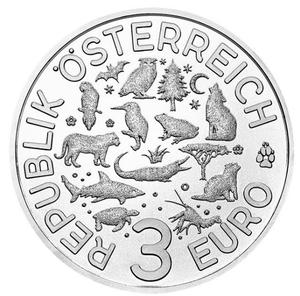 Austria / Three Euro 2019 Otter - obverse photo