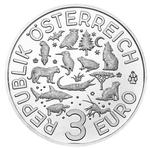 Three Euro 2019 Otter: Photo Coin, Austria, Silver Half Ounce 2019 Otter / thumbnail
