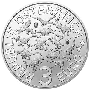 Austria / Three Euro 2021 Therizinosaurus Cheloniformis - obverse photo