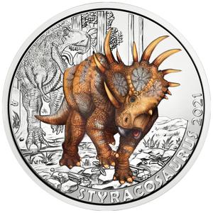 Austria / Three Euro 2021 Styracosaurus Albertensis - reverse photo