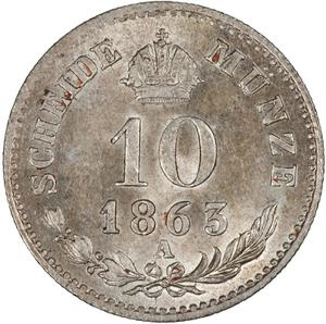 Austria-Hungary / Ten Kreuzer 1863 - reverse photo