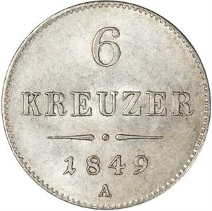 Austrian Empire / Six Kreuzer 1849 - reverse photo