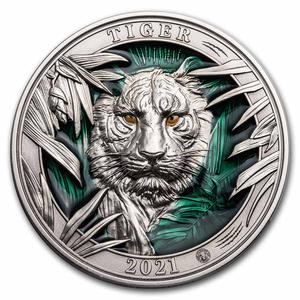 Barbados / Silver Three Ounces 2021 Tiger - reverse photo