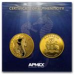 Gold Ounce 2019 Caribbean Seahorse: Photo 2019 Barbados 1 oz Gold Caribbean Seahorse BU / thumbnail